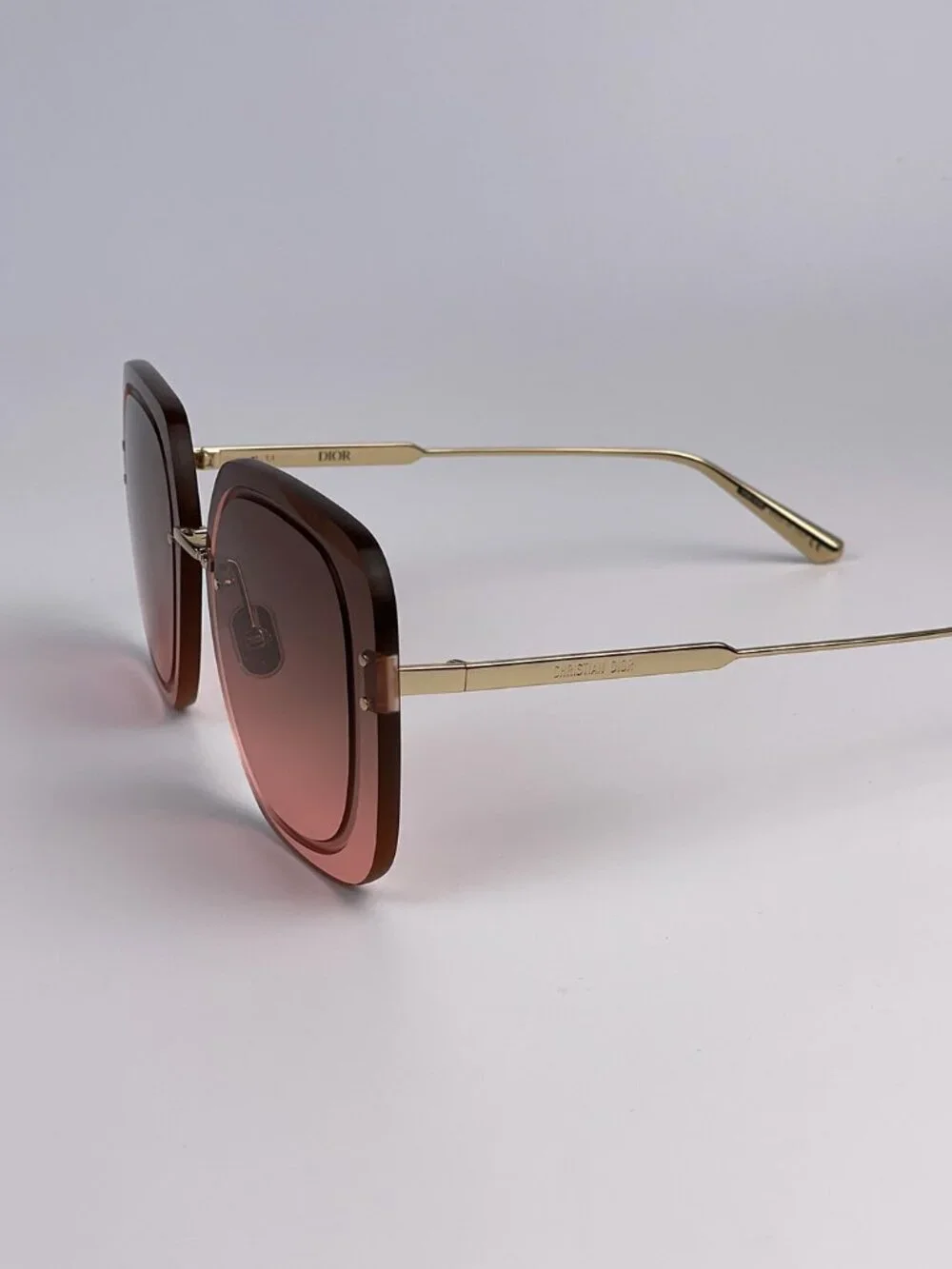 DIOR ULTRADIOR SU B0F2 PINK GOLD SQUARE OVERSIZED SUNGLASSES